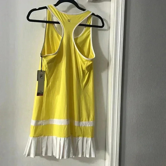 Fila Yellow and White Pleated Pickleball/Tennis/ Sundress - Picture 2 of 8